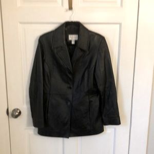 Vintage black leather jacket, Bikercore, Goth jacket , Sz M